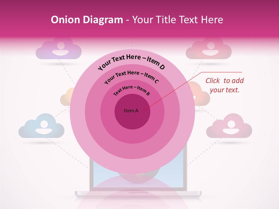 A Laptop With A Social Network On The Screen PowerPoint Template