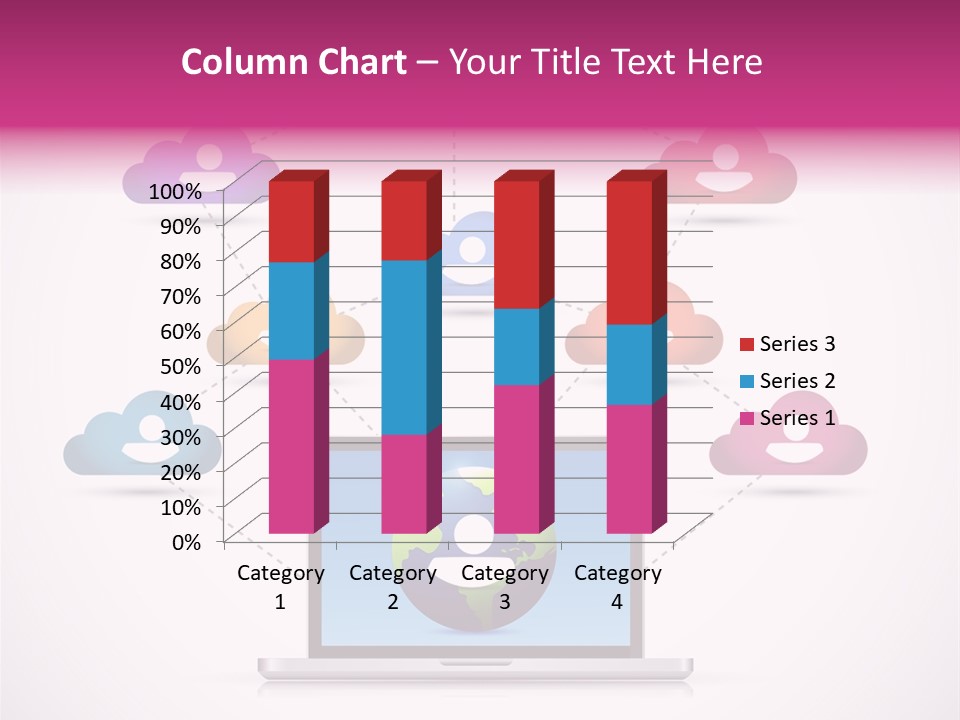 A Laptop With A Social Network On The Screen PowerPoint Template