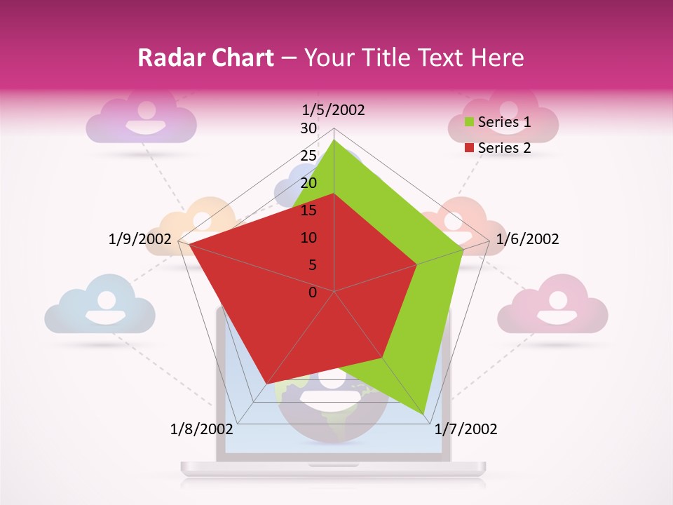 A Laptop With A Social Network On The Screen PowerPoint Template