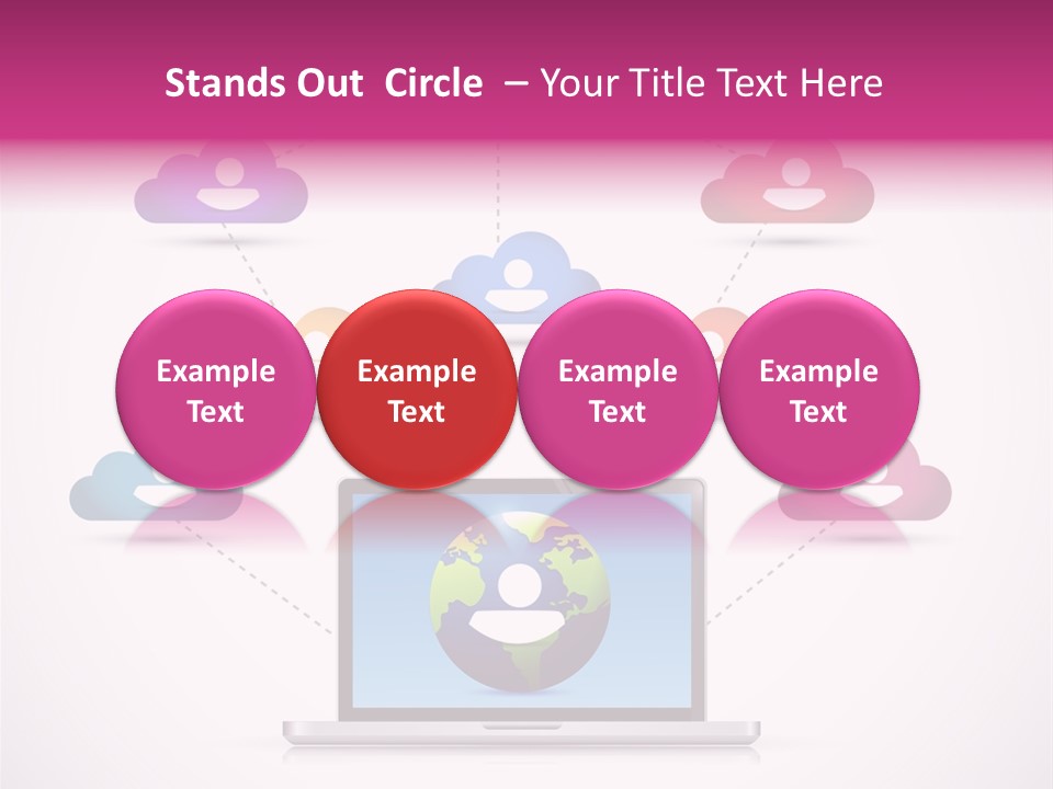 A Laptop With A Social Network On The Screen PowerPoint Template