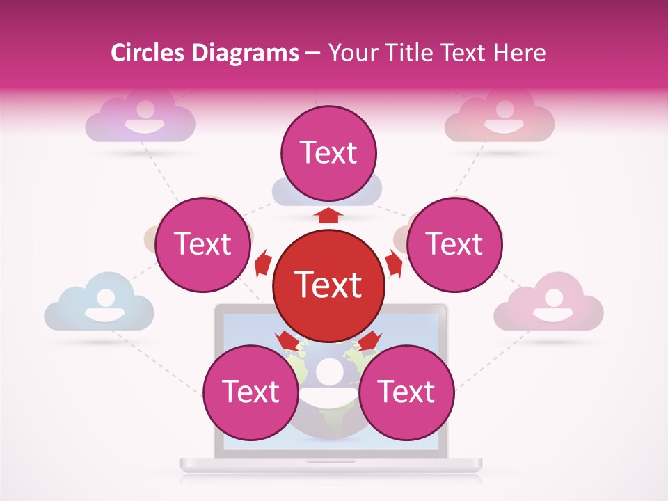 A Laptop With A Social Network On The Screen PowerPoint Template