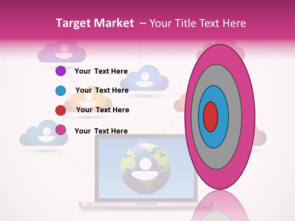 A Laptop With A Social Network On The Screen PowerPoint Template