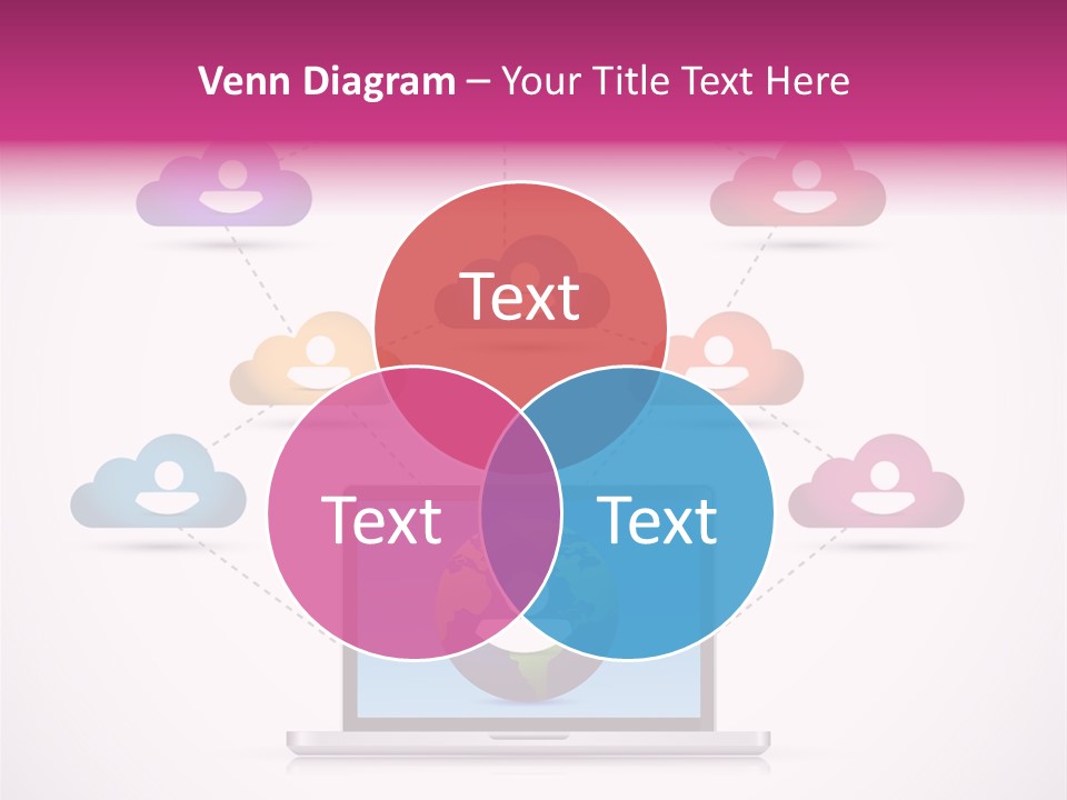 A Laptop With A Social Network On The Screen PowerPoint Template