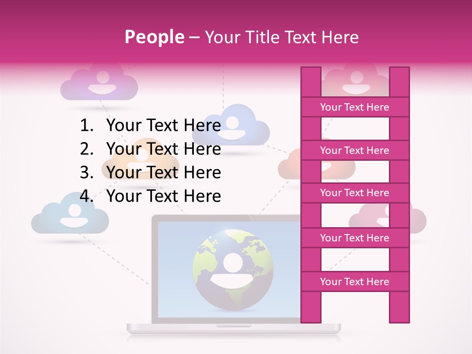 A Laptop With A Social Network On The Screen PowerPoint Template