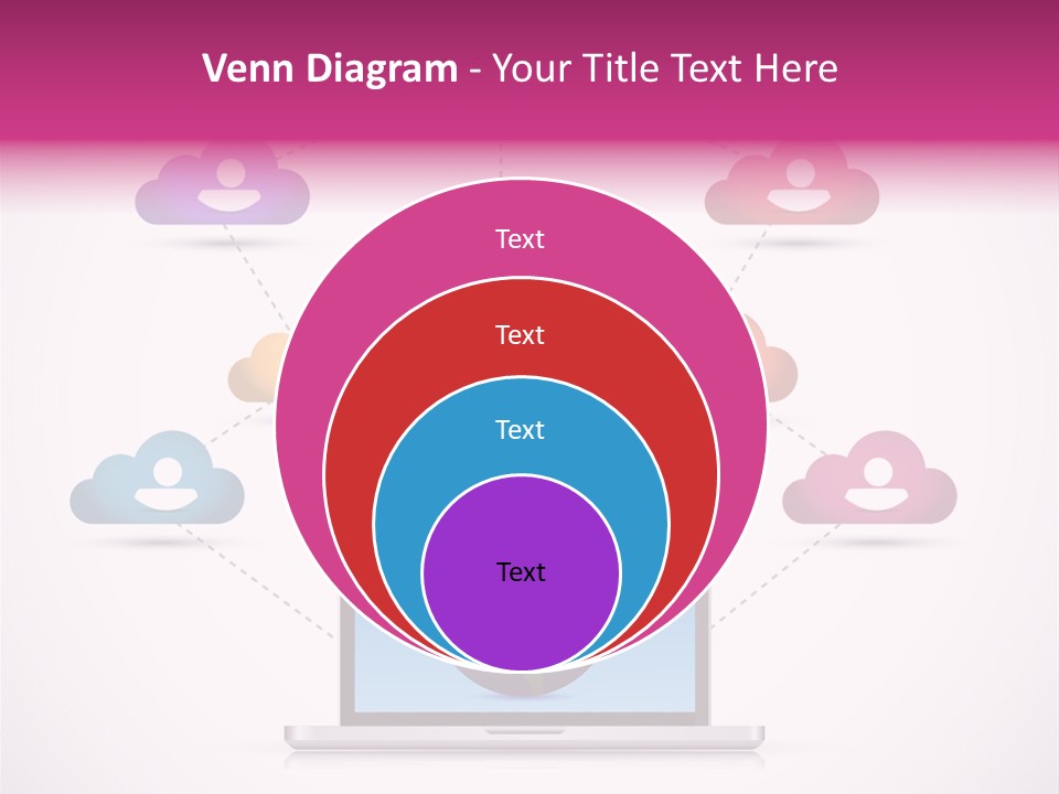 A Laptop With A Social Network On The Screen PowerPoint Template
