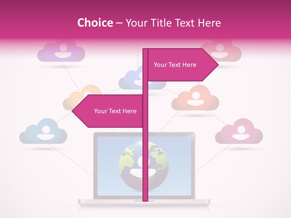A Laptop With A Social Network On The Screen PowerPoint Template