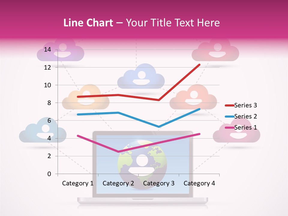 A Laptop With A Social Network On The Screen PowerPoint Template