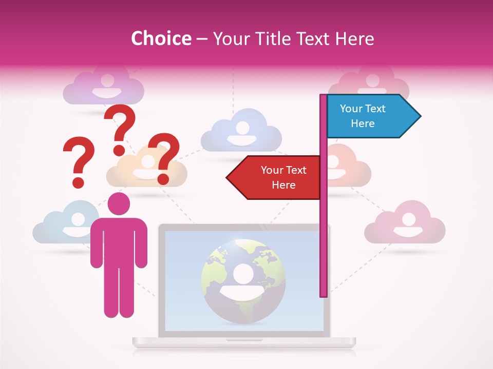 A Laptop With A Social Network On The Screen PowerPoint Template