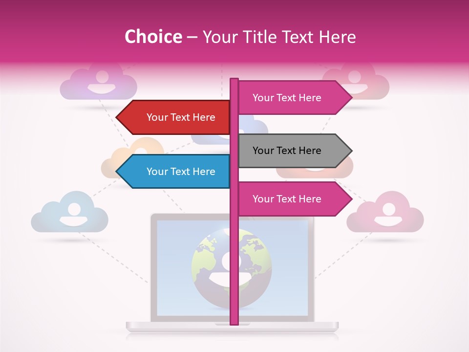 A Laptop With A Social Network On The Screen PowerPoint Template