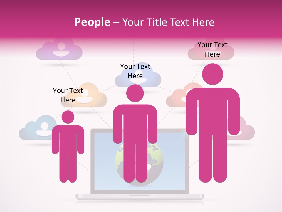 A Laptop With A Social Network On The Screen PowerPoint Template