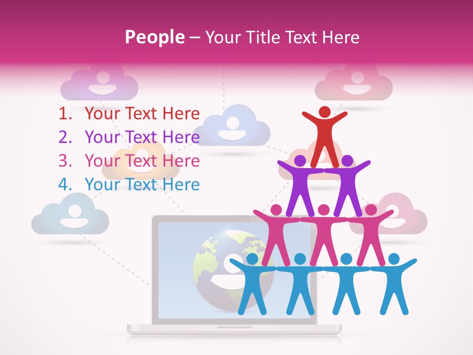 A Laptop With A Social Network On The Screen PowerPoint Template