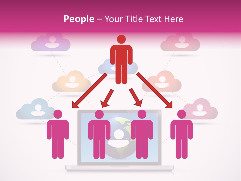 A Laptop With A Social Network On The Screen PowerPoint Template