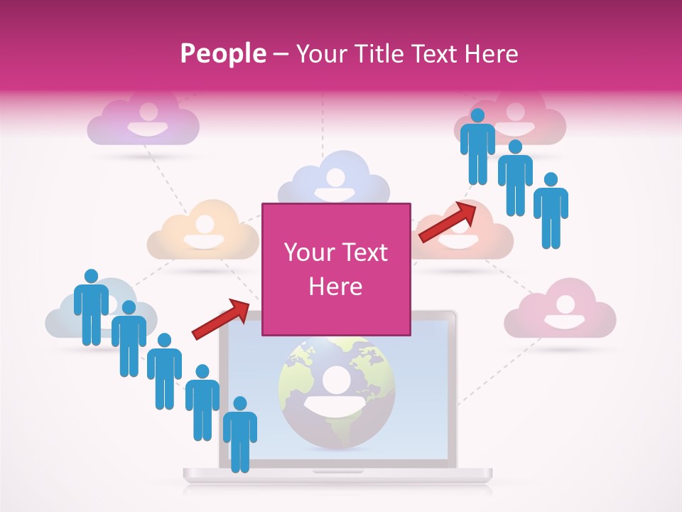 A Laptop With A Social Network On The Screen PowerPoint Template