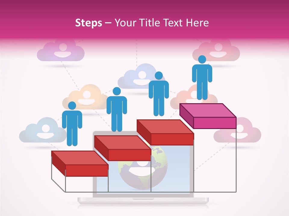 A Laptop With A Social Network On The Screen PowerPoint Template