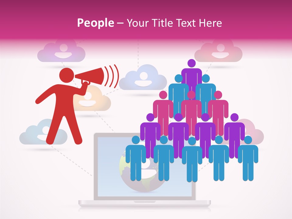 A Laptop With A Social Network On The Screen PowerPoint Template