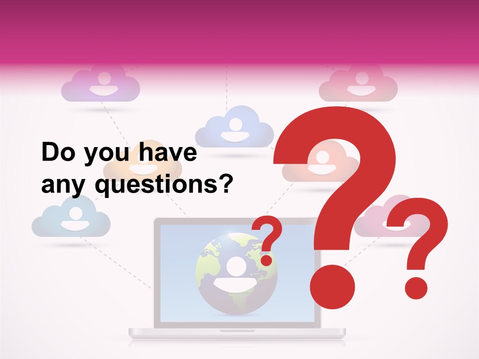 A Laptop With A Social Network On The Screen PowerPoint Template