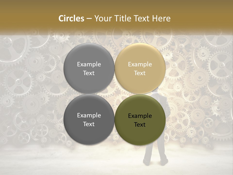 A Man Standing In Front Of A Wall Of Gears PowerPoint Template