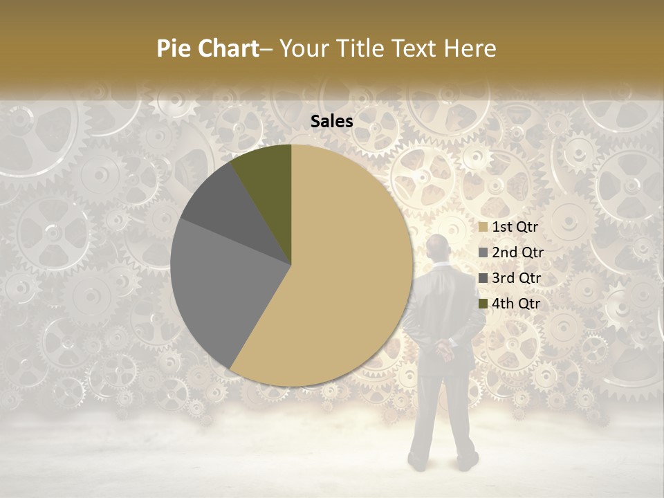 A Man Standing In Front Of A Wall Of Gears PowerPoint Template