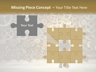 A Man Standing In Front Of A Wall Of Gears PowerPoint Template