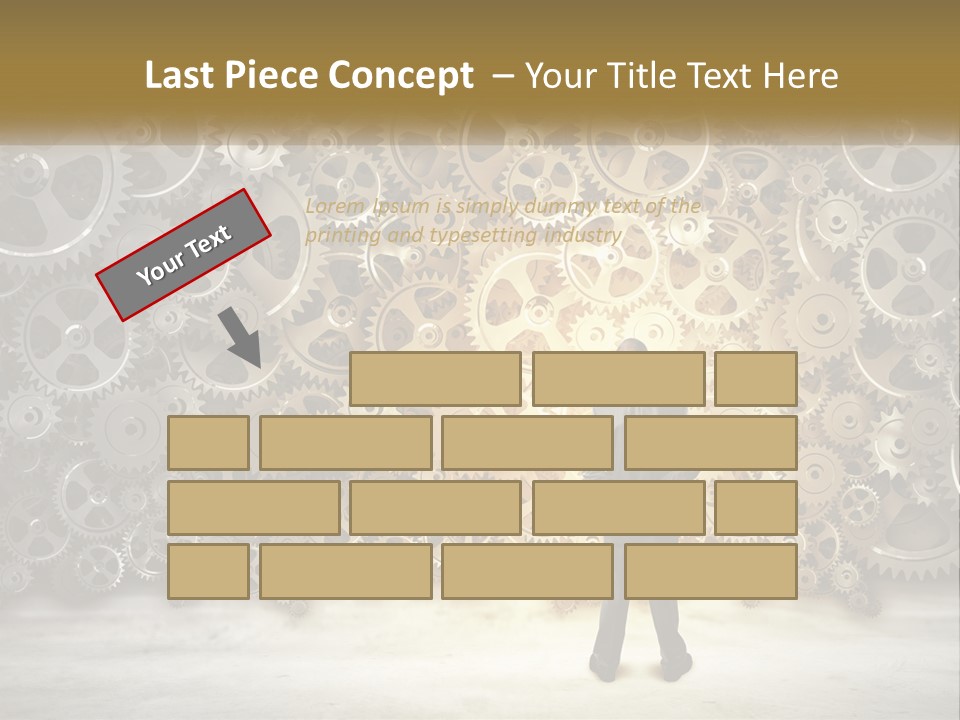 A Man Standing In Front Of A Wall Of Gears PowerPoint Template