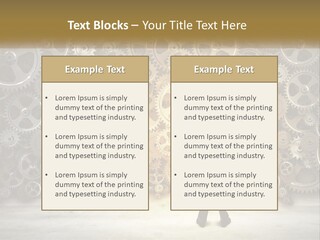 A Man Standing In Front Of A Wall Of Gears PowerPoint Template