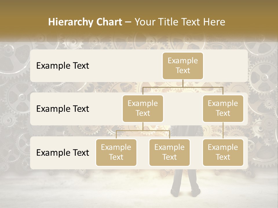 A Man Standing In Front Of A Wall Of Gears PowerPoint Template