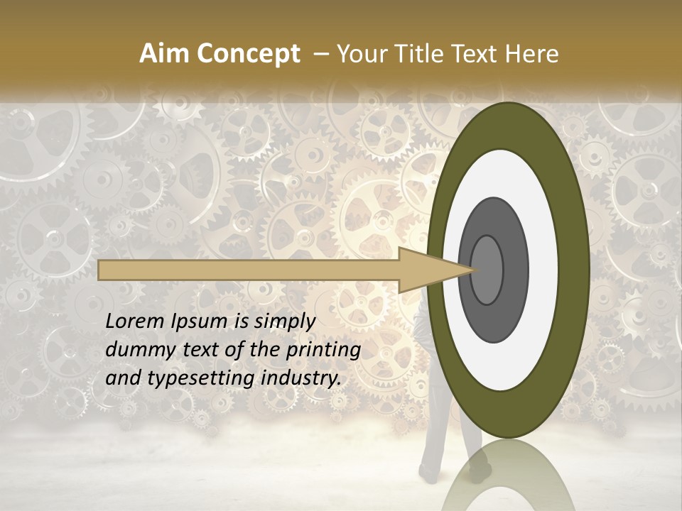 A Man Standing In Front Of A Wall Of Gears PowerPoint Template