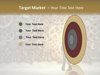 A Man Standing In Front Of A Wall Of Gears PowerPoint Template