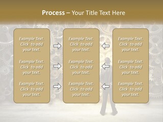 A Man Standing In Front Of A Wall Of Gears PowerPoint Template
