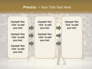 A Man Standing In Front Of A Wall Of Gears PowerPoint Template