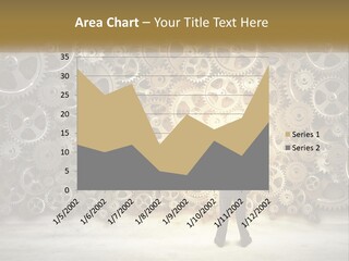 A Man Standing In Front Of A Wall Of Gears PowerPoint Template