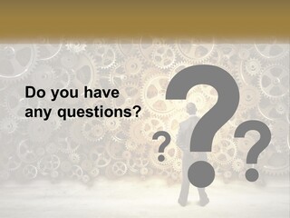 A Man Standing In Front Of A Wall Of Gears PowerPoint Template