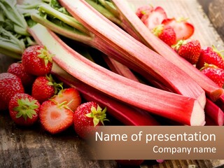 A Bunch Of Fresh Fruits And Vegetables On A Table PowerPoint Template