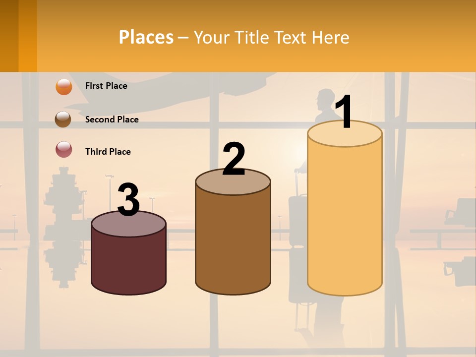 A Silhouette Of A Man With A Suitcase In Front Of A Window PowerPoint Template