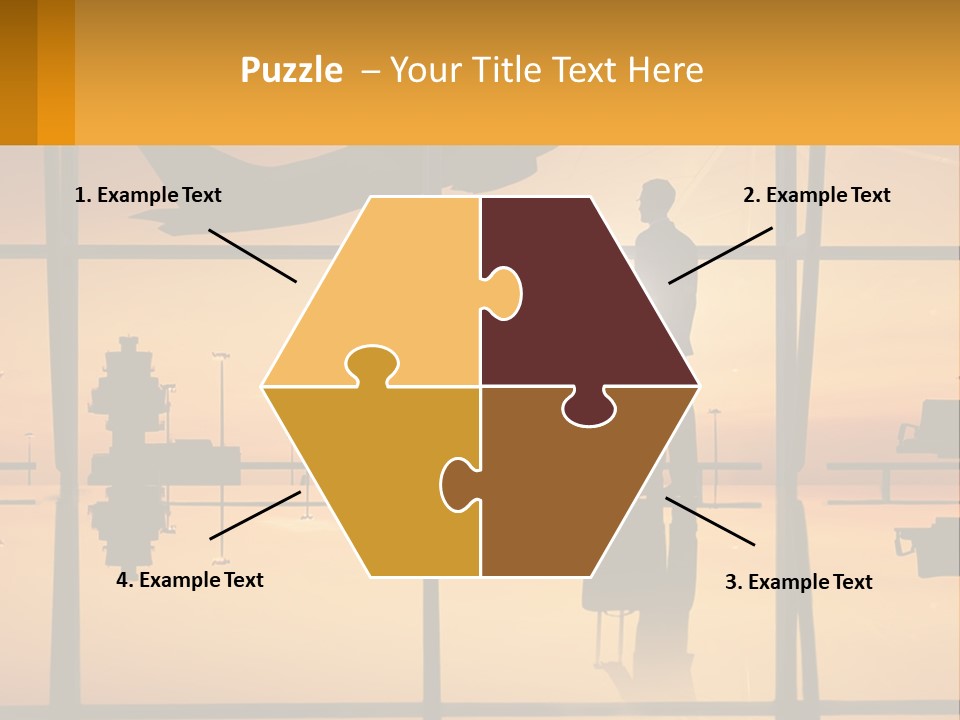 A Silhouette Of A Man With A Suitcase In Front Of A Window PowerPoint Template