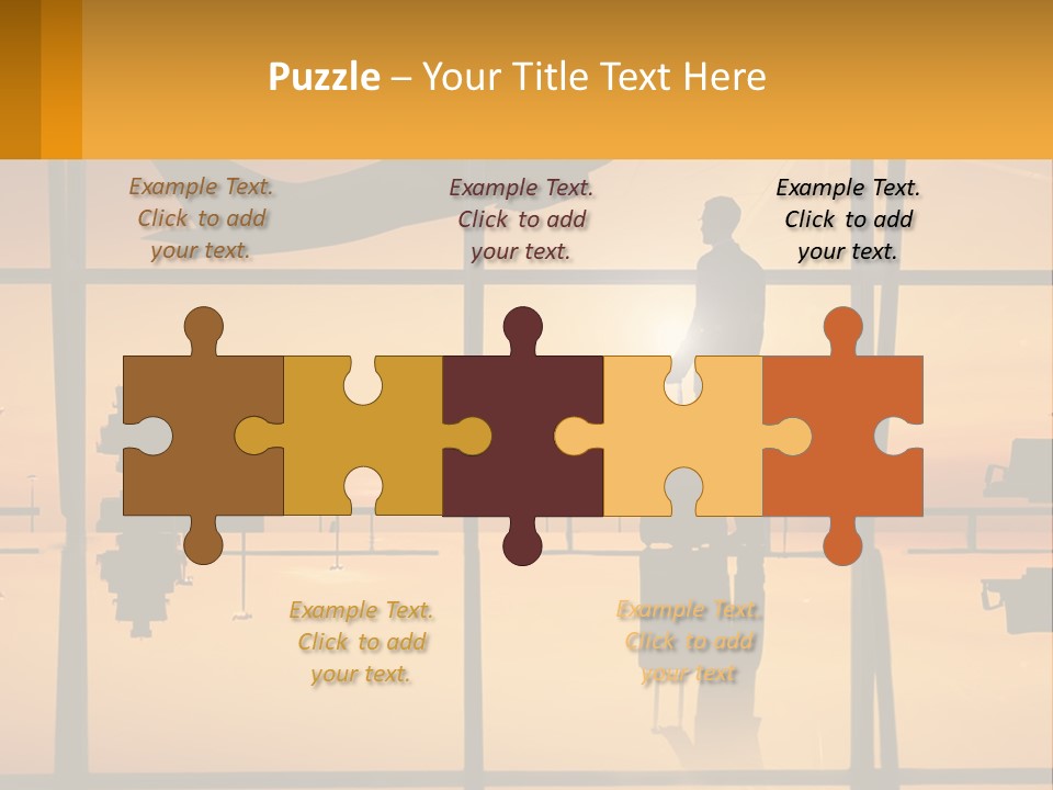 A Silhouette Of A Man With A Suitcase In Front Of A Window PowerPoint Template