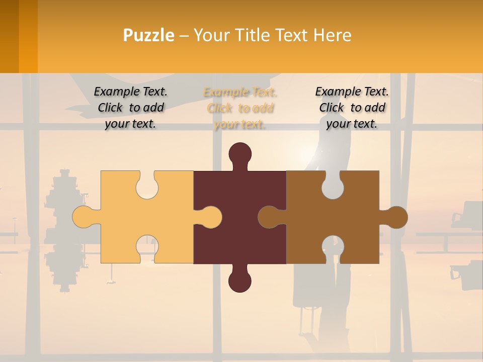 A Silhouette Of A Man With A Suitcase In Front Of A Window PowerPoint Template