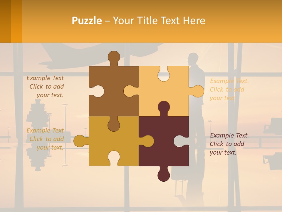 A Silhouette Of A Man With A Suitcase In Front Of A Window PowerPoint Template