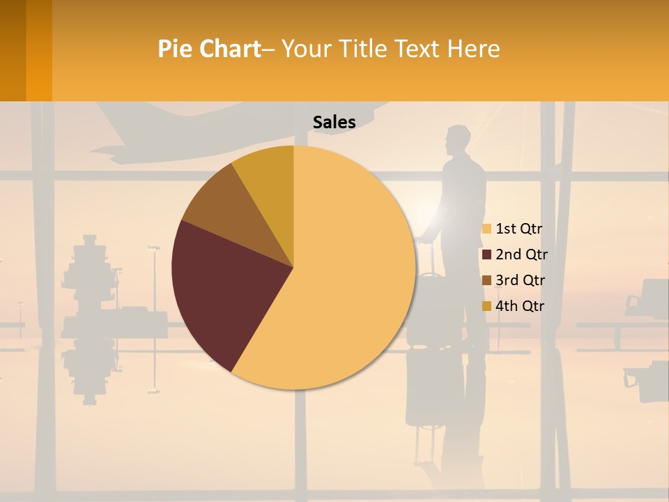 A Silhouette Of A Man With A Suitcase In Front Of A Window PowerPoint Template