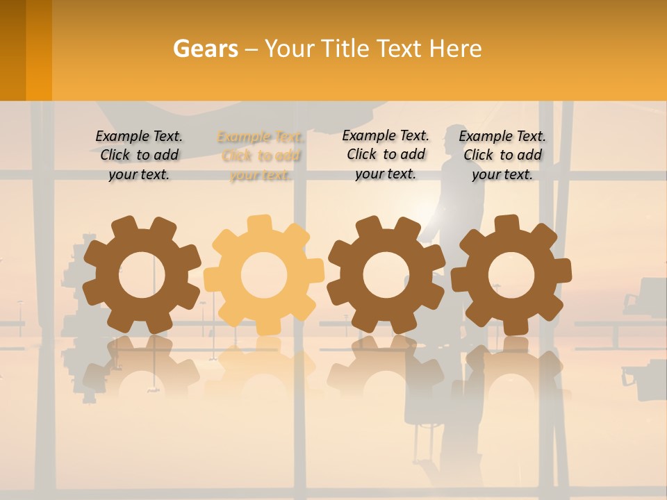 A Silhouette Of A Man With A Suitcase In Front Of A Window PowerPoint Template