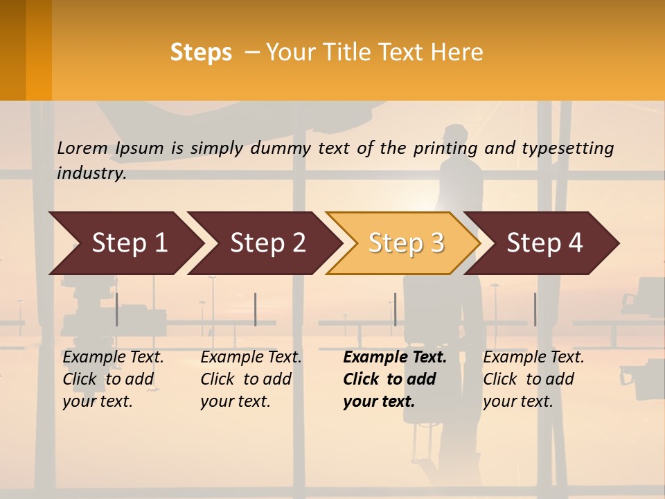 A Silhouette Of A Man With A Suitcase In Front Of A Window PowerPoint Template