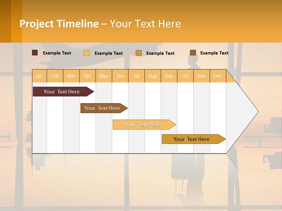 A Silhouette Of A Man With A Suitcase In Front Of A Window PowerPoint Template