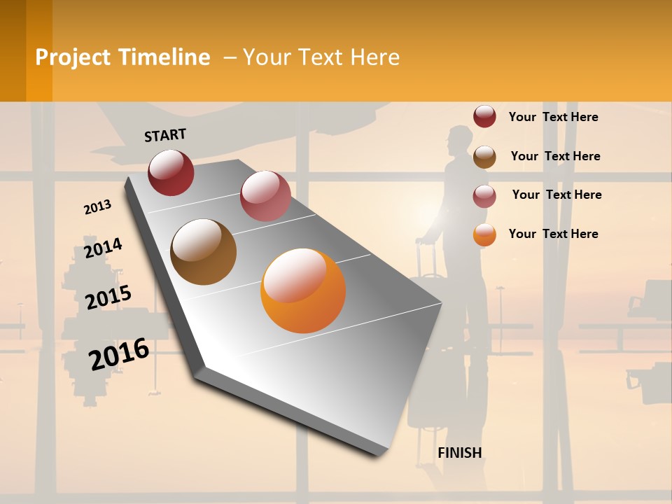 A Silhouette Of A Man With A Suitcase In Front Of A Window PowerPoint Template