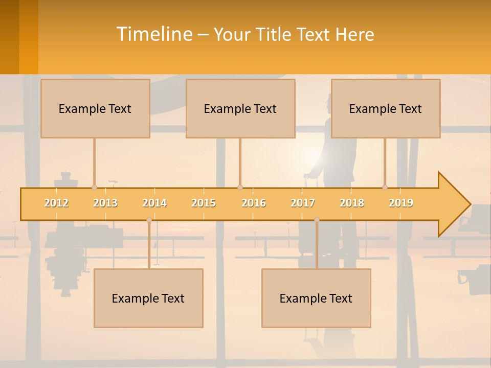 A Silhouette Of A Man With A Suitcase In Front Of A Window PowerPoint Template