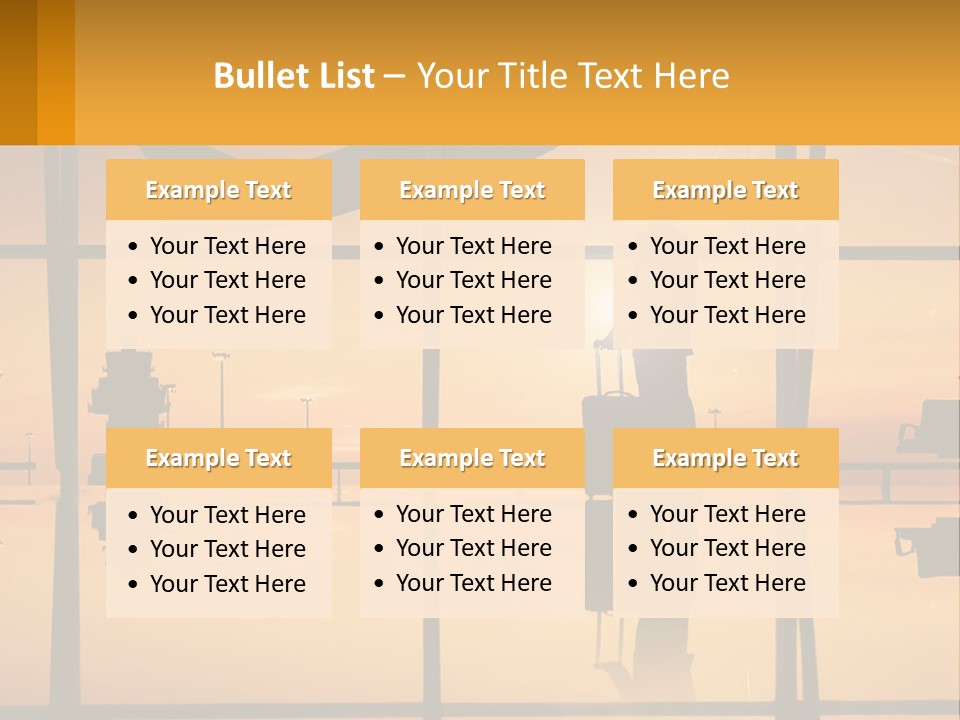 A Silhouette Of A Man With A Suitcase In Front Of A Window PowerPoint Template
