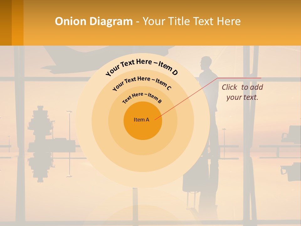 A Silhouette Of A Man With A Suitcase In Front Of A Window PowerPoint Template
