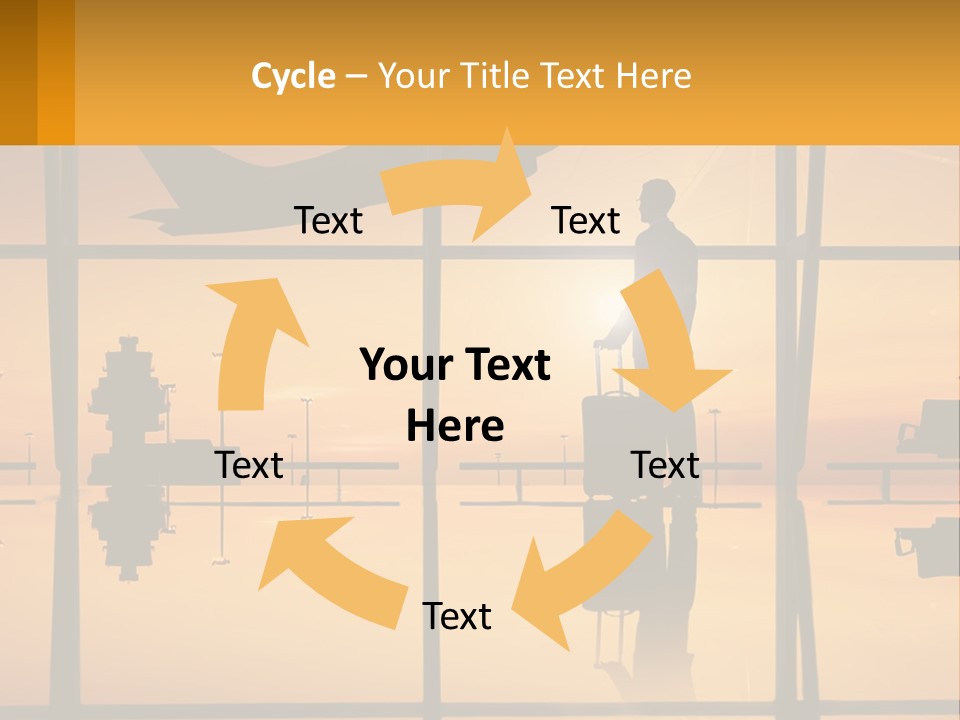 A Silhouette Of A Man With A Suitcase In Front Of A Window PowerPoint Template
