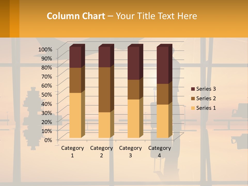 A Silhouette Of A Man With A Suitcase In Front Of A Window PowerPoint Template