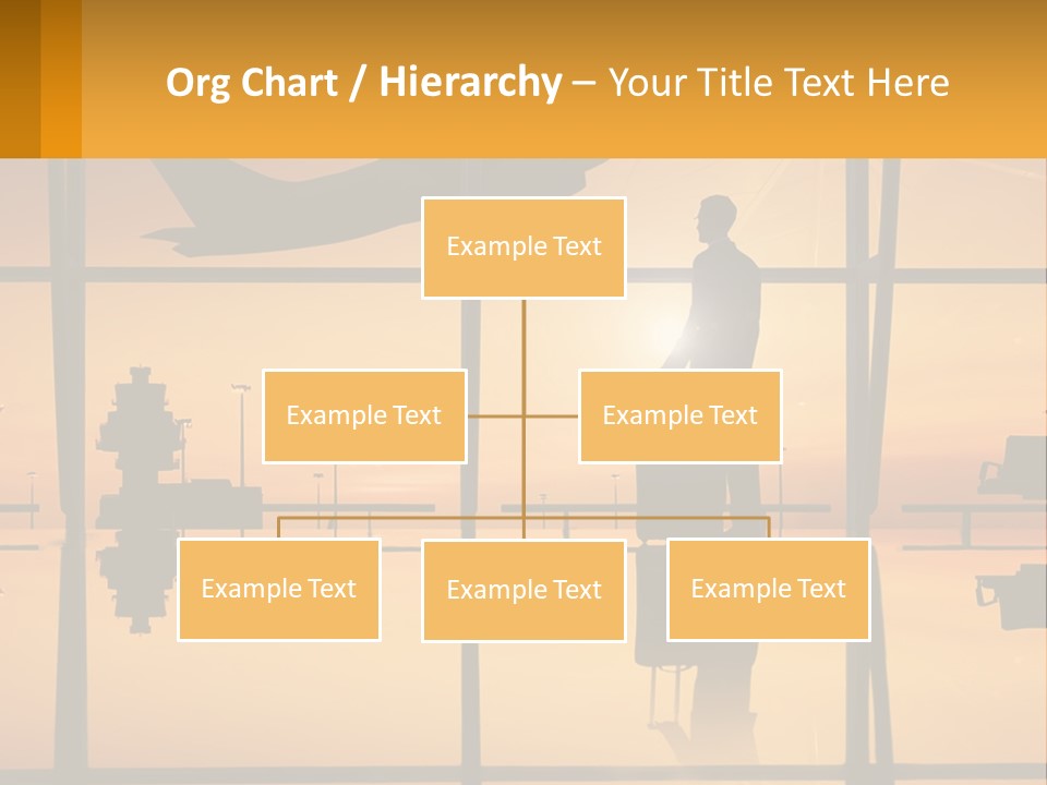A Silhouette Of A Man With A Suitcase In Front Of A Window PowerPoint Template