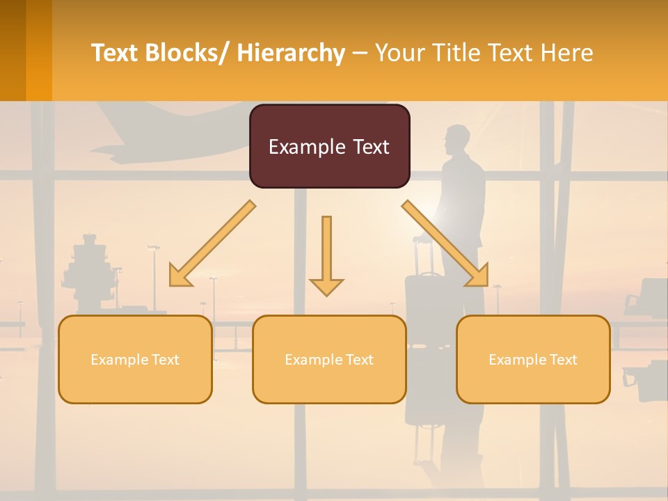 A Silhouette Of A Man With A Suitcase In Front Of A Window PowerPoint Template